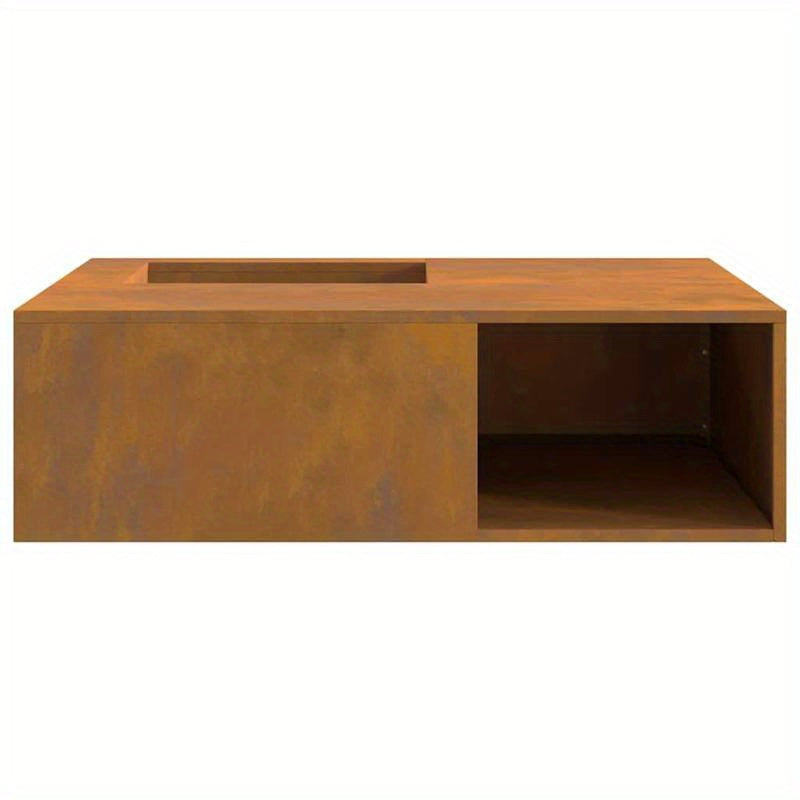 Vuurschaal – Vuurkorf – Tuinhaard – Sfeerhaard – Buitenhaard – Robuust Cortenstaal – Inclusief Houtopslag 100x100x30 cm