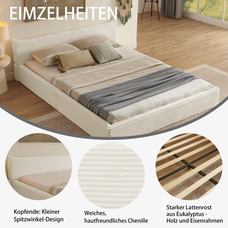 Uitschuifbed – Slaapbank – Bedbank – Kinderbed – Logeerbed – Extra Lang 90x200 cm – Plush Matras Compatibel – Ruimtebesparend Wit Design