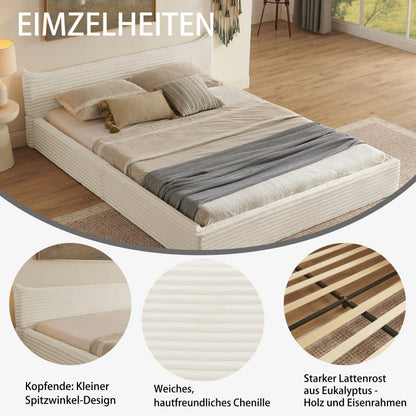 Uitschuifbed – Slaapbank – Bedbank – Kinderbed – Logeerbed – Extra Lang 90x200 cm – Plush Matras Compatibel – Ruimtebesparend Wit Design