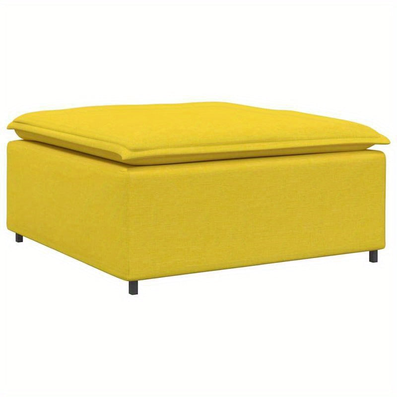 Voetbank – Poef – Hocker – Zithocker – Zitbank – Modular – Lichtgeel – 100x100x48 cm – Comfortabele Afmetingen – Onderhoudsvriendelijke Stof