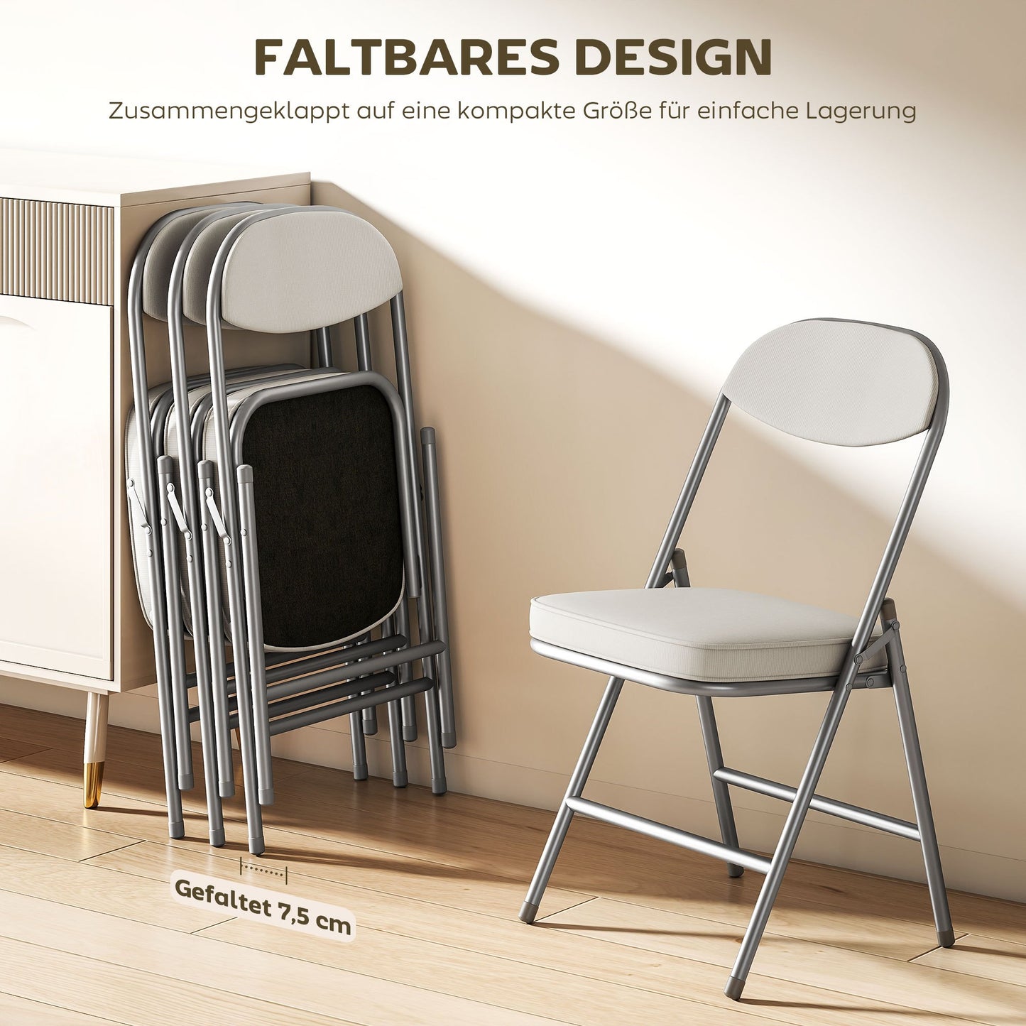 Klapstoel – Opvouwbare Stoel – Campingstoel – Inklapbare Stoel – Tuinstoel – Set van 4 – Met Metalen Frame – Comfortabele Koordstof Bekleding