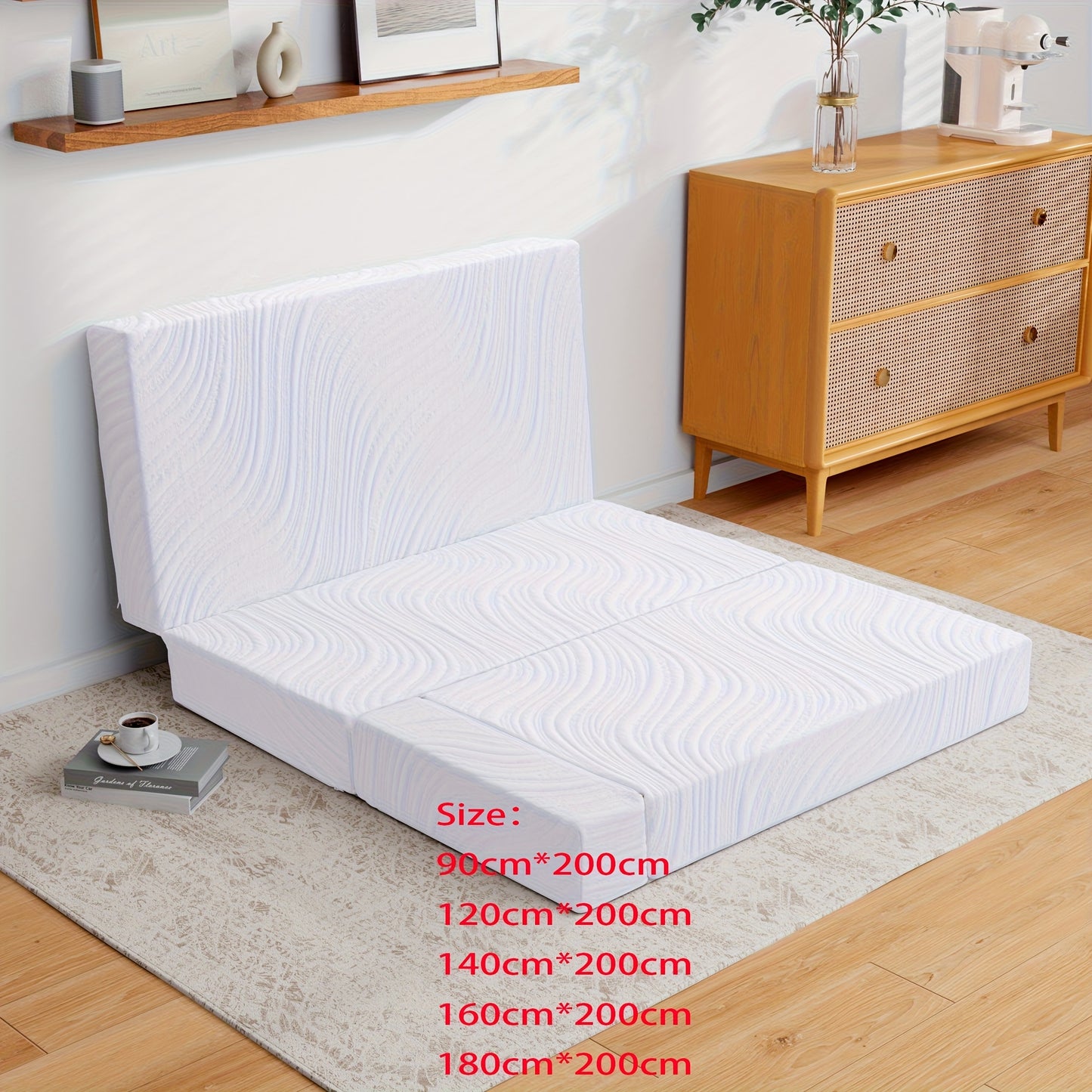 15cm Folding Memory Foam Mattress Topper & Travel Mattress | Polyester Cover, Hybrid Construction, Pocketed Coil, Euro Top, Medium Feel, Non-woven Weaving, Twirest Brand, 90x200cm, 120x200cm, 140x200cm, 160