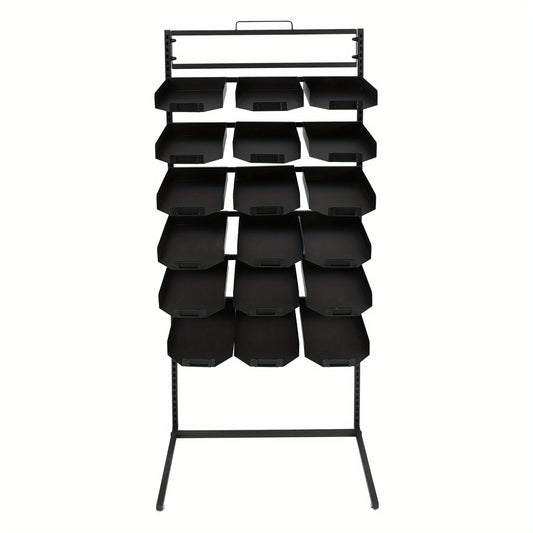 Hoedenrek – Hoedenhouder – Pettenrek – Hoedendisplay – Hoedenkast – Modern Design – Metalen Stabiele Constructie – 18 Trays – Compacte Afmetingen