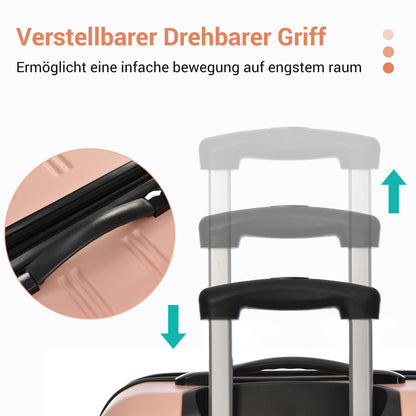 Kofferset – Reiskoffers – Trolleyset – Bagageset – Handbagagekoffer – Lichtgewicht ABS – 3-Delig Met 4 Wielen & Uitschuifbare Trekstang