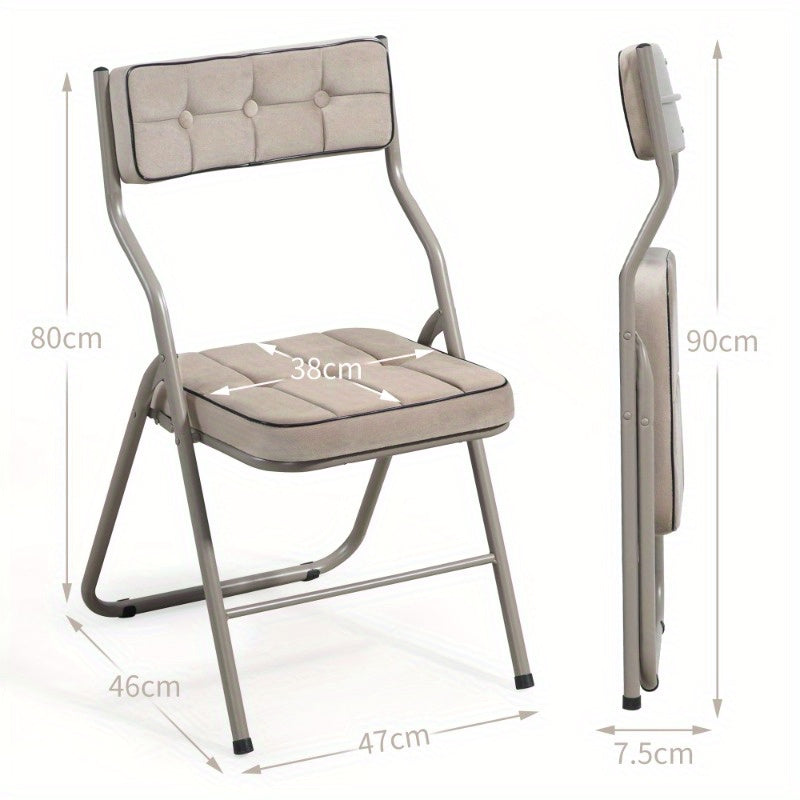 2 Pack Inklapbare Eetkamerstoelen – Opvouwbare Stoelen – Vouwstoelen – Klapstoelen – Eettafelstoelen – Met Kussen – Stevig Metalen Frame – Compact Ontwerp Voor Binnen & Buiten