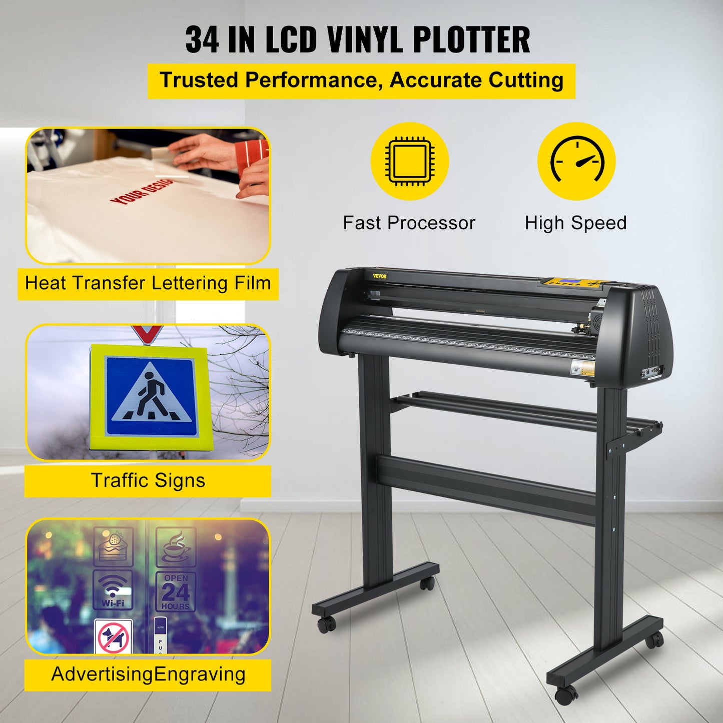 Snijplotter – Vinyl Cutter – Plottermachine – Snijmachine – Vinylprinter – 78 cm Snijbreedte – Instelbare Snijsnelheid en Druk