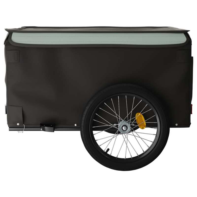 Grey-Black Iron Trailer 45 Kg for Bikes: Reinforced Iron Frame, Guaranteed Stability. Classic Shades Combining Style And Practicality, Quick Attachment for Instant Mounting. Foldable for Easy Storage, Transports Camping Equip