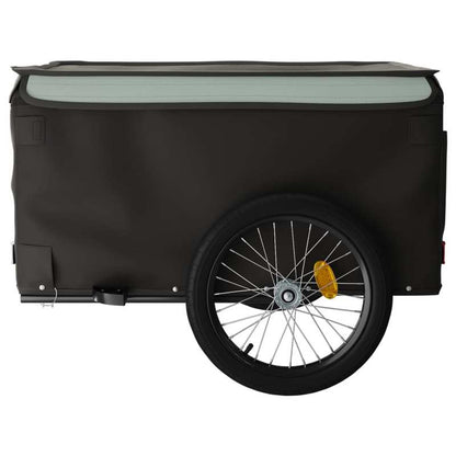 Grey-Black Iron Trailer 45 Kg for Bikes: Reinforced Iron Frame, Guaranteed Stability. Classic Shades Combining Style And Practicality, Quick Attachment for Instant Mounting. Foldable for Easy Storage, Transports Camping Equip