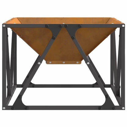 50x50x35cm Heavy-Duty Fire Pit - Portable Outdoor Wood-Burning Stove with Powder-Coated Brown, Compact Patio Heater for Garden, Balcony, Camping & Backyard (Assembly Required) - Durable Metal Fireplace