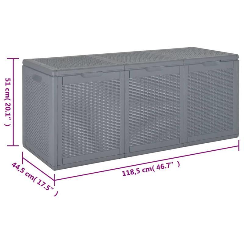 Opbergbox Tuin – Tuinkussenbox – Tuinkist – Tuinopbergkist – Opbergkist Tuin – 270 Liter – Weerbestendig PP-Rattan