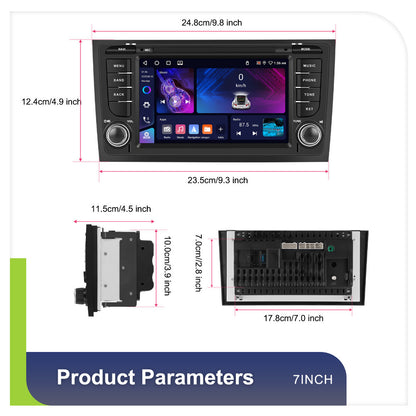 Android Autoradio – Multimedia Systeem – Inbouw Navigatie – Touchscreen Headunit – 7 Inch Scherm – 4G Wifi Verbinding – Android 15 OS – Bluetooth 5.0 – Wireless CarPlay & Android Auto