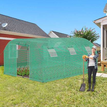 Kweekkas – Broeikas – Tuinkas – Plantenkas – Foliekas – 3x4x2m – Gegalvaniseerd Stalen Frame – 4 Ramen Met Muskietengaas