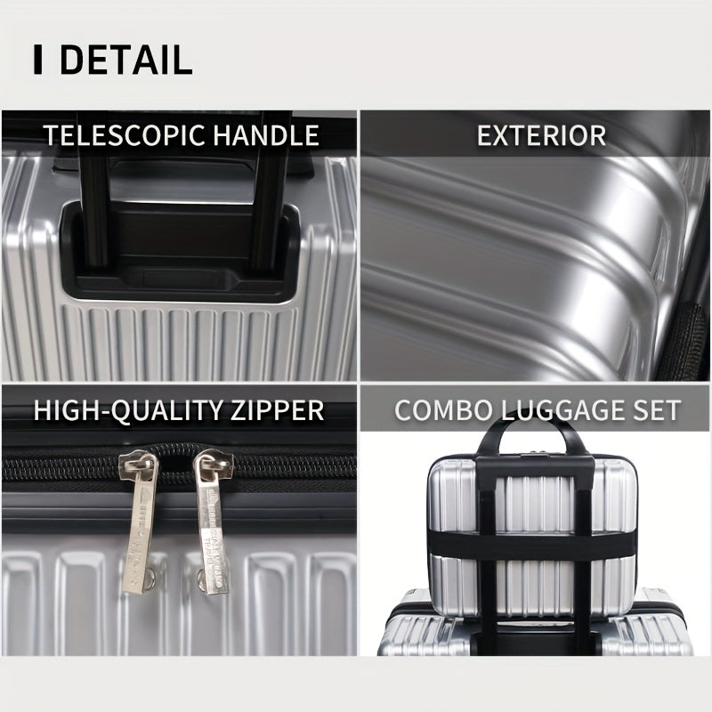 Kofferset – Reiskoffers – Trolleys – Handbagage – Bagageset – Lichtgewicht – Slijtvast PVC Kunstleer – 5-delig – 12” t/m 28” – Stilrollende Spinnerwielen – Combinatieslot – Ruime Compartimenten