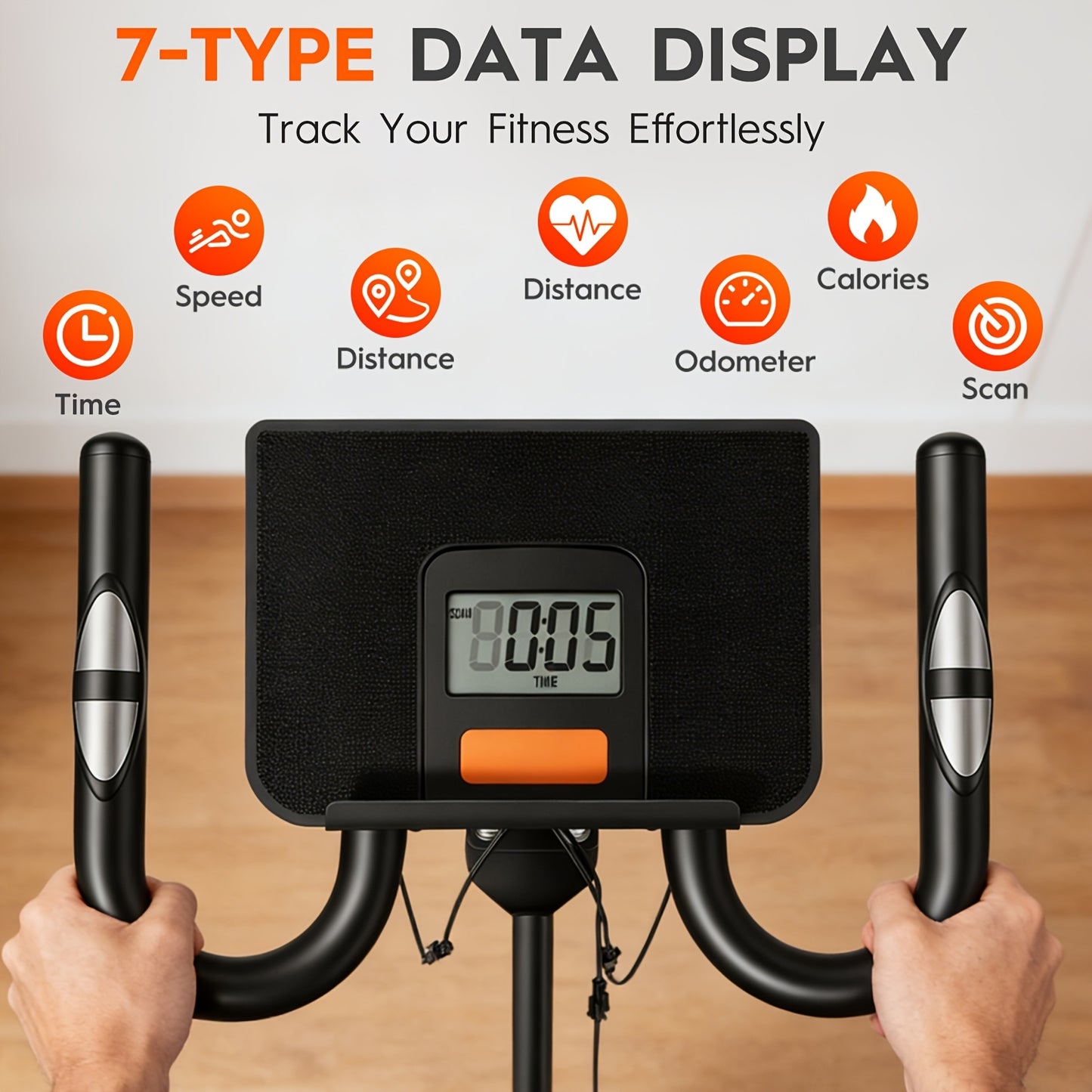 1 Foldable Silent Exercise Bike | Magnetic Resistance, 12-Speed Intelligent Adjustment, 150KG Load-bearing Capacity, Includes Arm Pull Rope, Full Body Shaping, Iron Frame, Without Battery