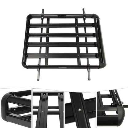 Universele Dakdrager Auto – Dakkoffer Drager – Bagagerek Roofrack – Luggage Carrier – Zwart Aluminium – 140x100 cm – Geschikt Voor SUV Met Bouwdak – Belastbaar Tot 150 kg