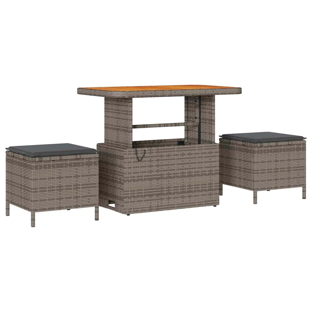 Tuinbank – Buitenbank – Tuinmeubel – Loungeset – Modulaire tuinbank – Weerbestendig kunstrotan – Donkergrijze polyester kussens - Grijs-Donkergrijs