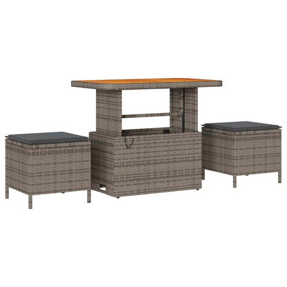 Tuinbank – Buitenbank – Tuinmeubel – Loungeset – Modulaire tuinbank – Weerbestendig kunstrotan – Donkergrijze polyester kussens - Grijs-Donkergrijs