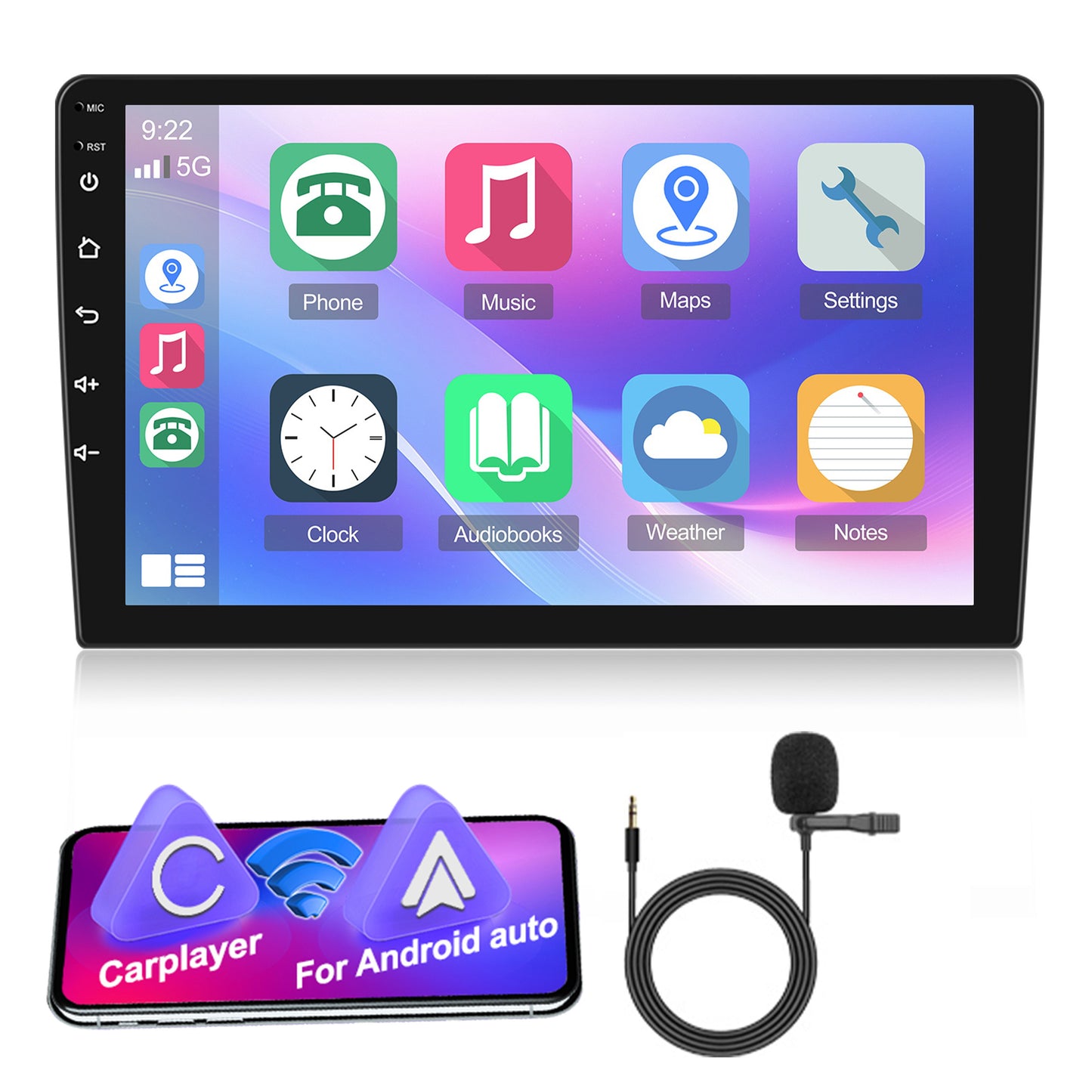 Autoradio – Autobluetooth – Carplay Radio – Multimedia Systeem – Navigatie – 9 Inch HD Touchscreen – Draadloos CarPlay & Android Auto – Stuurwielbediening – WiFi – Voor Audi A4 2002-2008