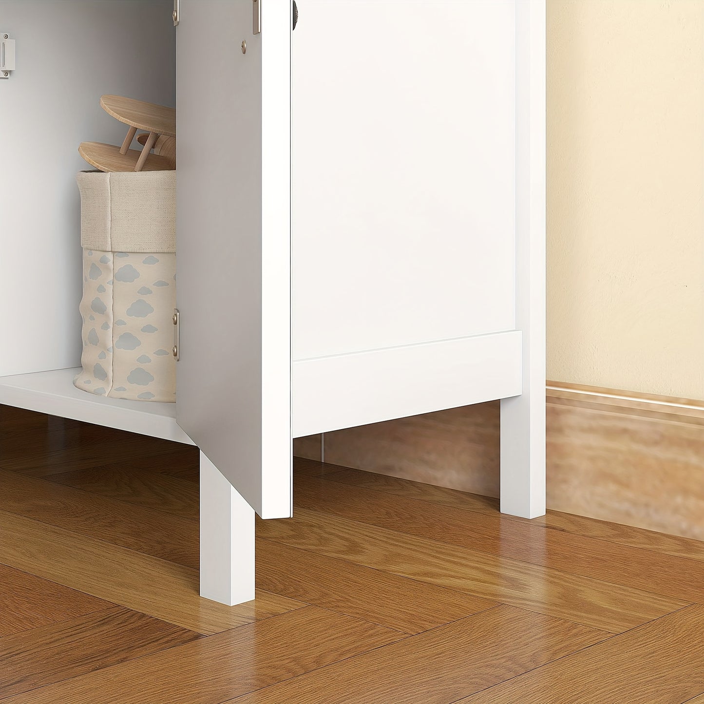 Ladekast – Ladenkast – Commode – Opbergkast – Kastje – Wit – Metaal – 68x34x80 cm – 2 Lades + 3 Open Vakken