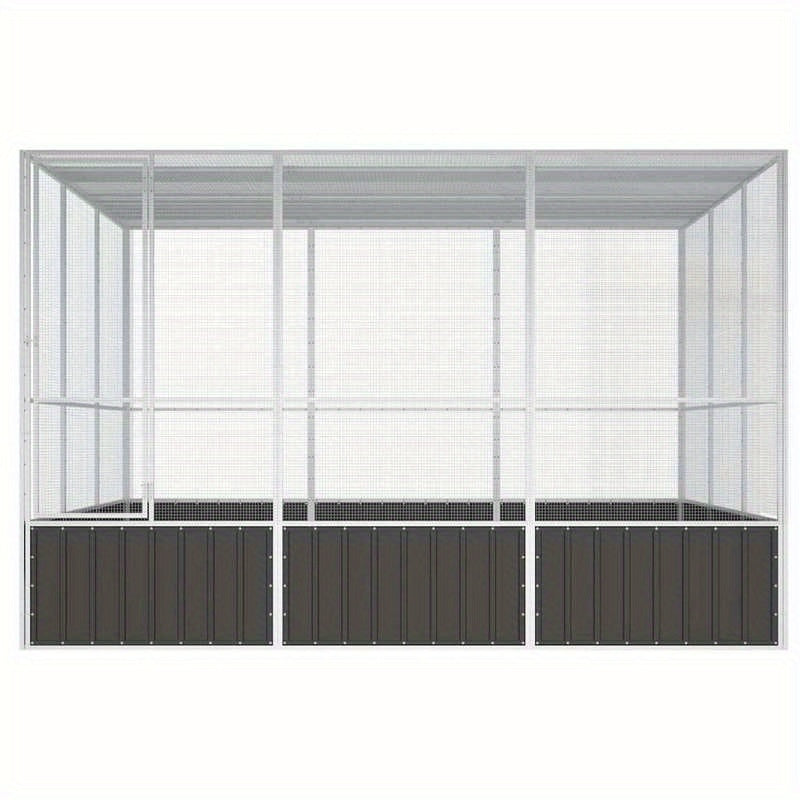 Vogelkooi – Vogelvolière – Vogelverblijf – Vogelhuis – Vogelkast – Gegalvaniseerd Staal – Weerbestendig – Ruim 302,5x324,5x211,1 cm