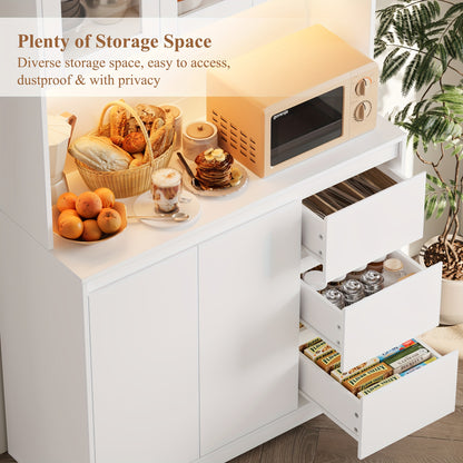 Dressoir – Ladekast – Opbergkast – Buffetkast – Keukenkast – Wit – 180x100x38,5 cm – 3 Lades & 5 Deuren Met Verstelbare Planken