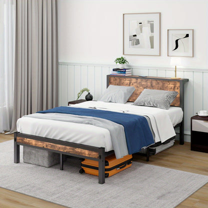 Metalen Bed Frame – Opbergbed – Bedframe – Slaapkamermeubel – Tweepersoonsbed – 120x200 cm – Stabiele Stalen Constructie – Stil Zonder Boxspring
