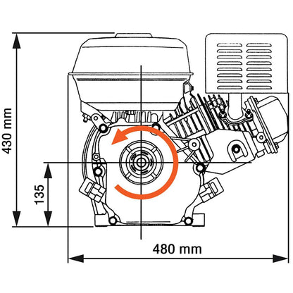 Benzinemotor – Gasmotor – Benzinemotorblok – Verbrandingsmotor – Stationaire Motor – 11 kW Vermogen – Recoil Starter en Geluidsdemper