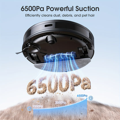 Lubluelu B40 3-in-1 Robot Vacuum and Mop with Mop System, 6500Pa Suction, Ultra-Slim, Low Noise (62dB), Mapping & App, Compatible for Carpet/Hard Floors & Pet Hair, & Avoidance,