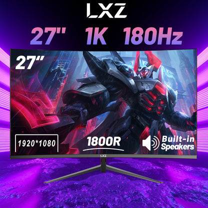 Gaming Monitor – Computerscherm – Beeldscherm – PC Monitor – Gaming Display – 27 Inch – Full HD 1920x1080 – 180Hz Verversingssnelheid – 1800R Gebogen Scherm