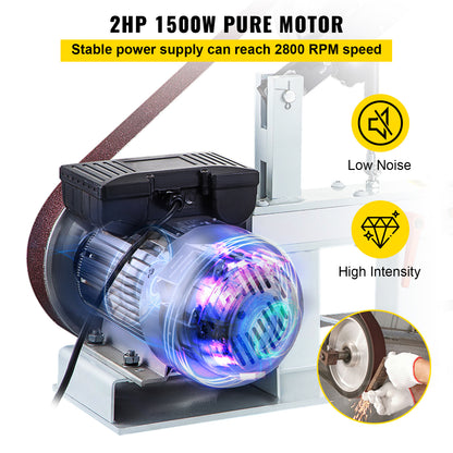 Bandschuurmachine – Bandschuurder – Schuurmachine – Slijpmachine – 1500W Motor – 3-in-1 Schuurwielen – Stalen Frame – 2800 RPM