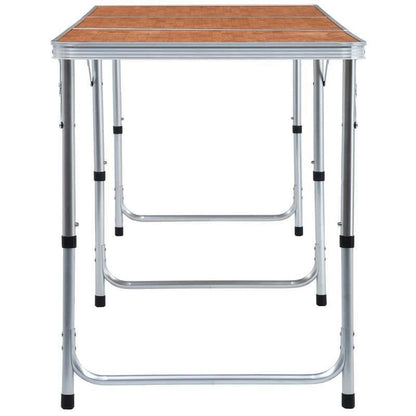 Opvouwbare Campingtafel – Kampeertafel – Picknicktafel – Tuinmeubel – Outdoor Tafel – Aluminium Frame – Houten Tafelblad – Compact Opvouwbaar