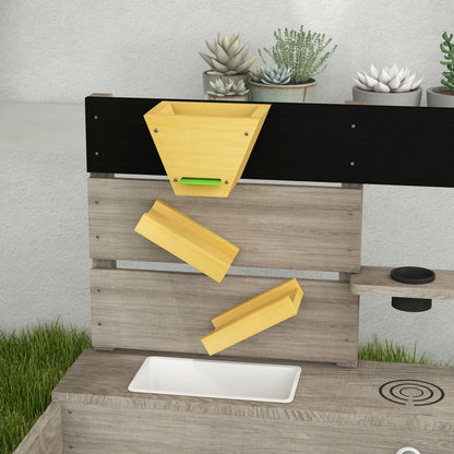 Zandbak – Zandtafel – Speelbak – Kinderen Zandspeelplek – Plantenbakken – Waterstation – Duurzaam Behandeld Hout – 154 x 80 x 60 cm – Weerbestendig Grijs