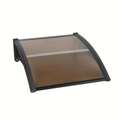 Window Awning Canopy Outdoor Polycarbonate Hollow Sheet Door Patio Canopy Front Door Overhang Awning 100x100cm Brown