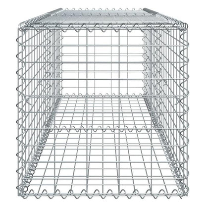 Schanskorf 200x50x50 cm Galvanized Silver Metal Garden Edging - Durable, Weather-Resistant, Ideal for Raised Beds and Landscaping, Landscaping Material|Decorative Edging|Durable Edging
