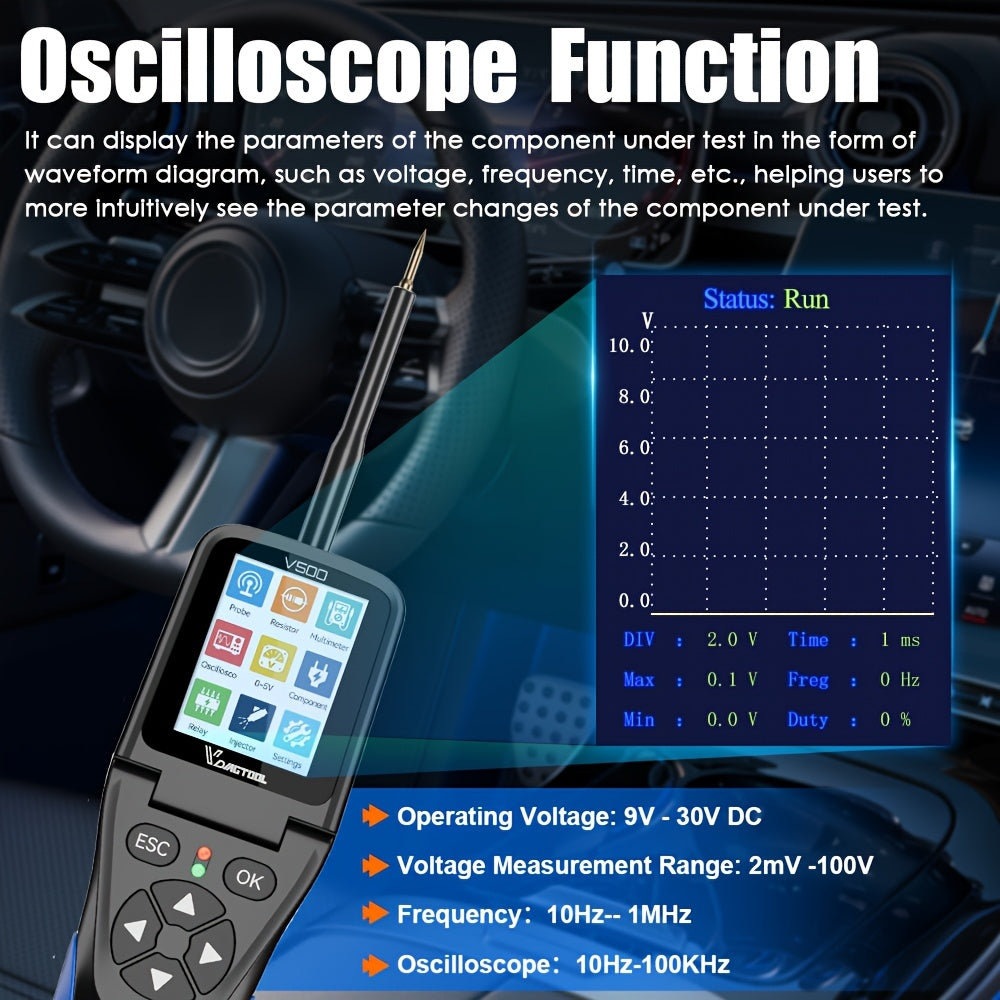 OBD2 Diagnose Tool – Auto Scanner – Foutcode Lezer – Voertuig Diagnostiek – Diagnoseapparaat – 4 Systeemdiagnoses – Draadloos Met USB Voeding