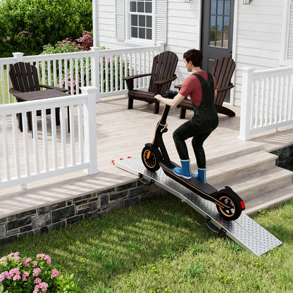 Motorfiets Oprijplaat – Laadplaat – Oprijbrug – Transportplaat – Vouwbare Oprijhelling – 2x 200 kg Draagkracht – Inklapbaar Met Handgrepen – 195 cm Lengte