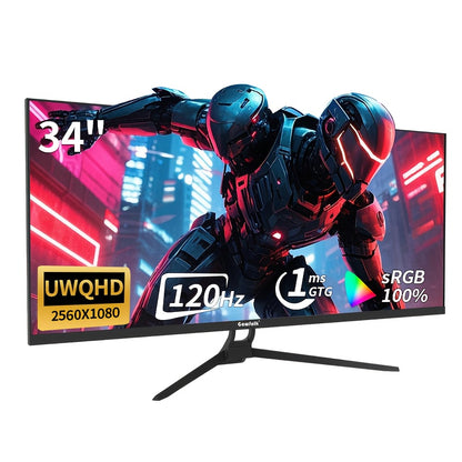 Ultrawide Monitor – Ultrawide Gaming Monitor – Curved Monitor – QHD Monitor – 34 Inch – 120Hz Refresh Rate – IPS Paneel – 2560x1080 Resolutie