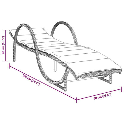 Lounger – Ligstoel – Tuinbank – Relaxstoel – Beige Kussen – Verstelbare Rugleuning – Wicker Resin Frame