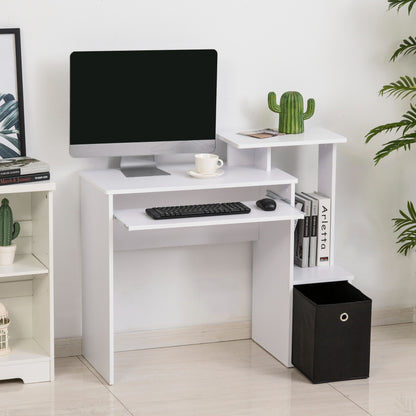 Bureau – Computertafel – Werkplekmeubel – Thuiswerkbureau – Laptoptafel – Compact formaat 100x40 cm – Melamine afwerking wit