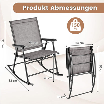Schommelstoel – Schommelstoel Buiten – Tuinstoel Schommel – Relaxstoel Tuin – Inklapbare Schommelstoel – Met Ademend Zitmateriaal – Met Stevig Metaalframe tot 150 kg