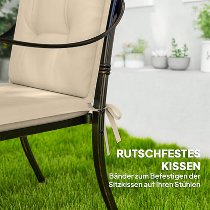 Tuinkussens – Stoelkussens – Zitkussens – Tuinstoelkussens – Kussen Set Beige – 108 x 50 x 5 cm – Water- en UV-bestendig Polyester