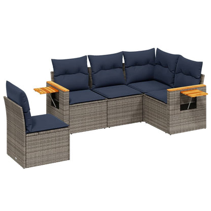 Loungeset – Tuinset – Loungebank – Tuinmeubelen – Balkonset – PE-Rattan – Weerbestendig – Modulair – Zonder Tafel – Inclusief Kussens