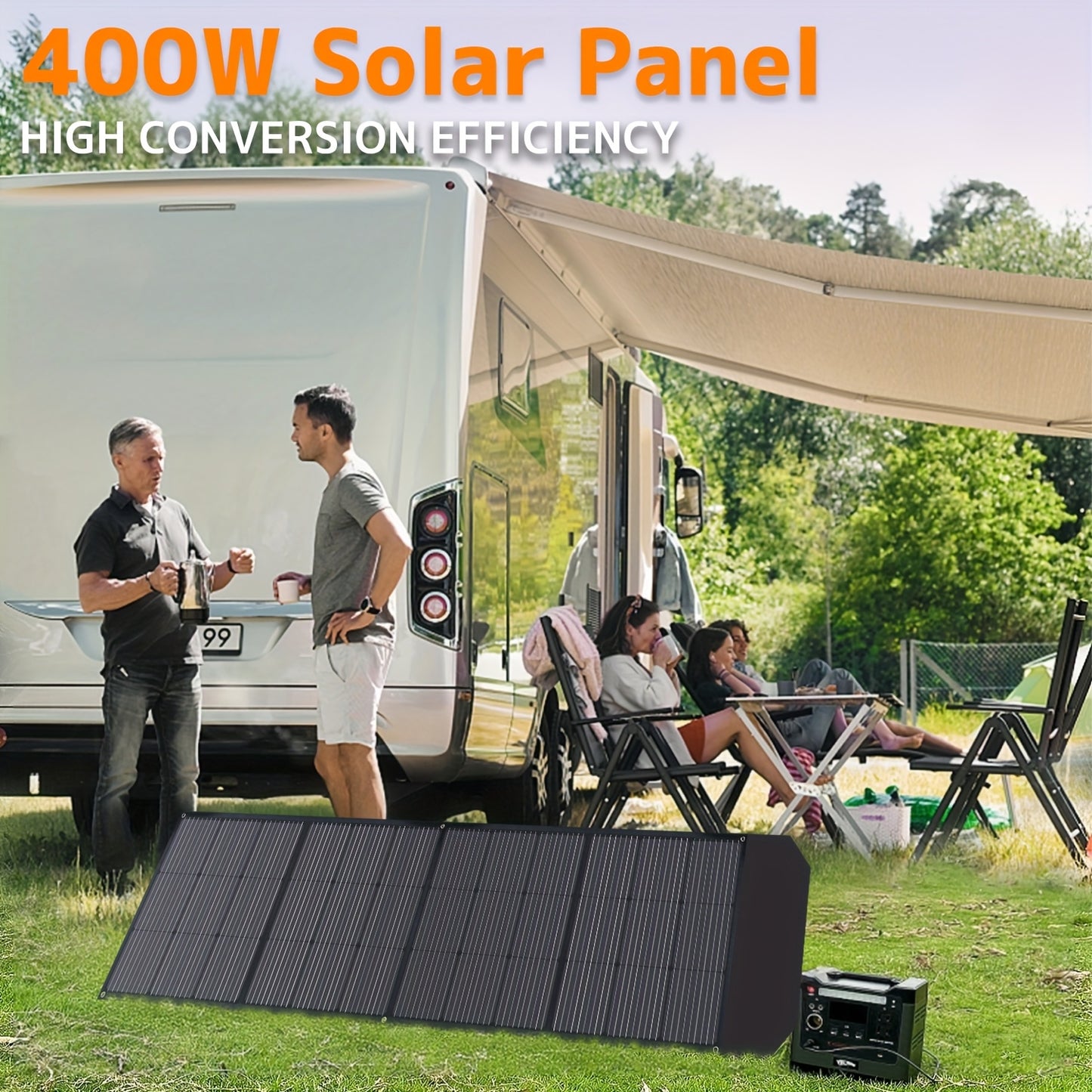 Draagbaar Opvouwbaar Zonnepaneel – Mobiel Zonnepaneel – Outdoor Zonnepaneel – 400W - Reis Zonnepaneel – Powerbank Oplader – Hoog Rendement – Weerbestendig - QUORE