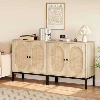 Buffetkast – Dressoir – Sidetable – Opbergkast – Kast – Rustiek – Verstelbare Planken – Hoogwaardige MDF Constructie