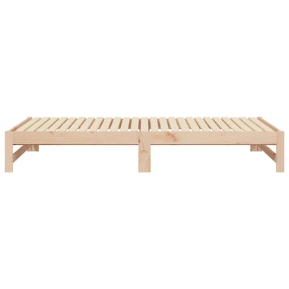 Bedbank – Slaapbank – Logeerbed – Bedbank Met Lade – Bedbank Voor Kleine Ruimte – Massief Dennenhout – Lattenbodem – 205,5x158x30 cm