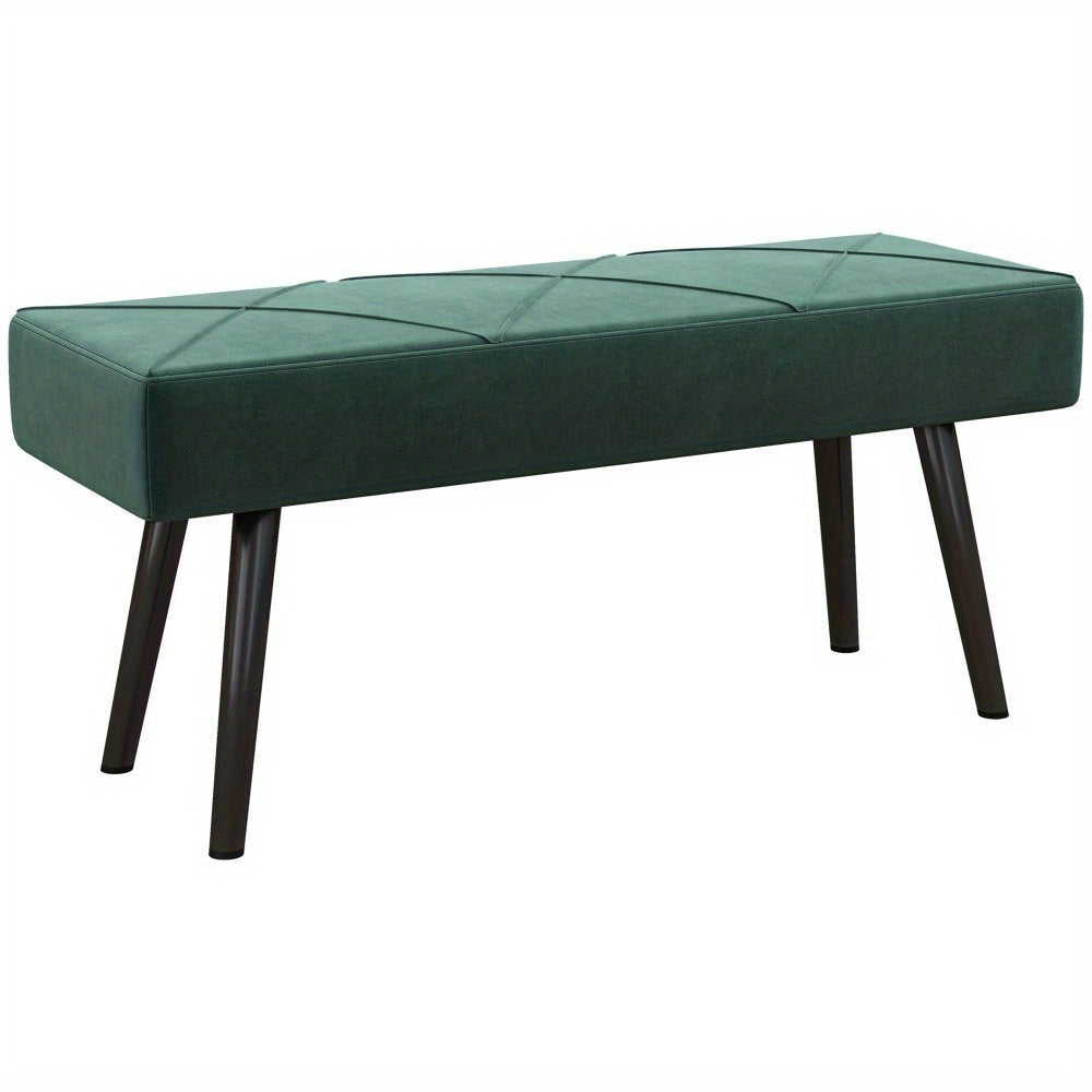 Bankje – Zitbank – Halbankje – Slaapkamerbank – Velvet Bank – Fluweelachtige Bekleding – Stalen Poten – 100x36x45 cm – Max. 120 kg Draagvermogen