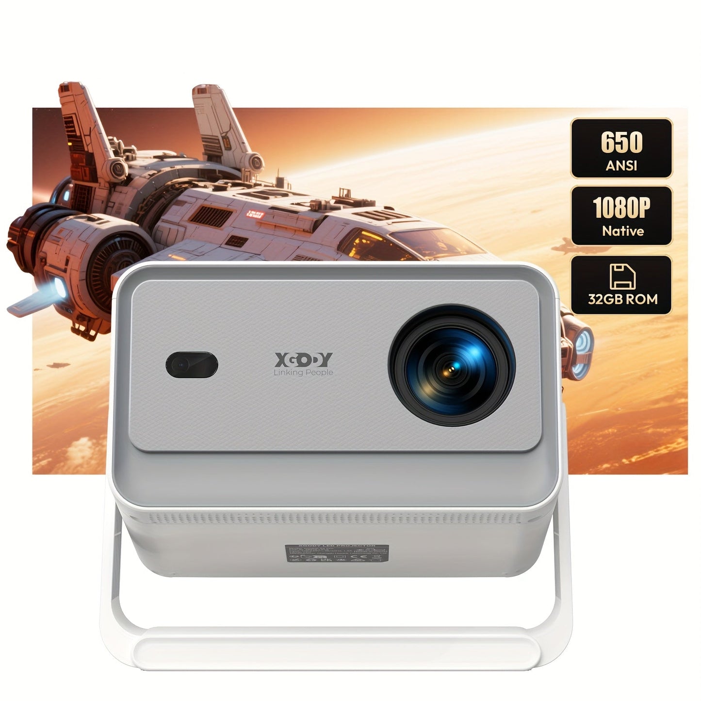 Projector – Beamer – Multimedia Projector – Draagbare Projector – Wifi Projector – Full HD 1080p Resolutie – 650 ANSI Lumens Helderheid – Wit