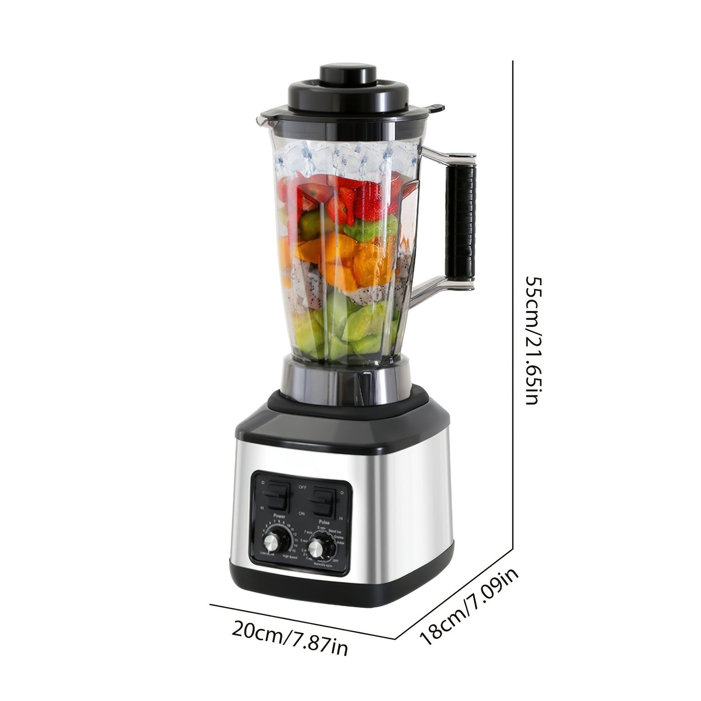 3-in-1 Elektrische Blender – Multifunctionele Mixer – Sapcentrifuge – Smoothiemaker – Keukenmachine – 9500W Krachtige Motor – 3L, 1,5L en 0,5L Containers
