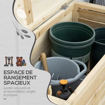 Tuinkist – Tuinopbergbox – Kussenbox – Tuinbox – Opbergkist – Massief Hout – Gegalvaniseerd Metalen Deksel – 155L – 110x50x50 cm