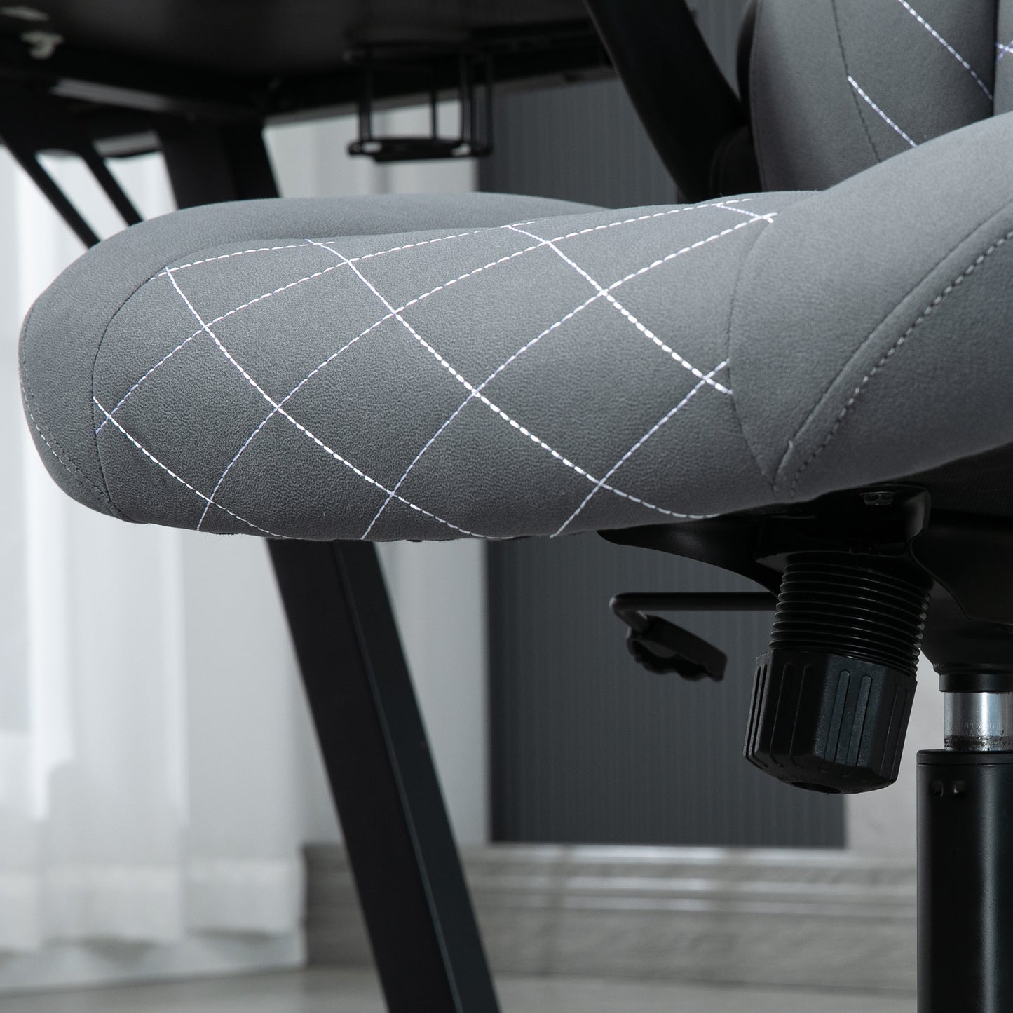 Bureaustoel – Ergonomische Stoel – Kantoorstoel – Draaistoel – Computerstoel – Verstelbare Zithoogte – Kantelfunctie – Microfiber Bekleding – Donkergrijs